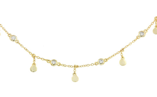 Gargantilla de plata con chatones y chapitas intercalados - Roman Joyero