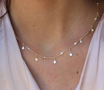 Gargantilla de plata con chatones y chapitas intercalados - Roman Joyero