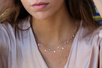 Gargantilla de plata con chatones y chapitas intercalados - Roman Joyero