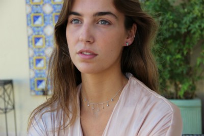 Gargantilla de plata choker con varias circonitas engastadas - Roman Joyero