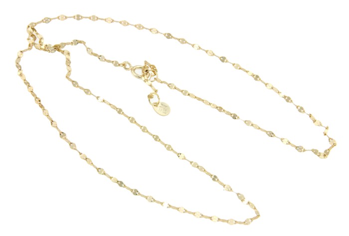 Gargantilla de plata ley con baño de oro y eslabón pequeño - Roman Joyero