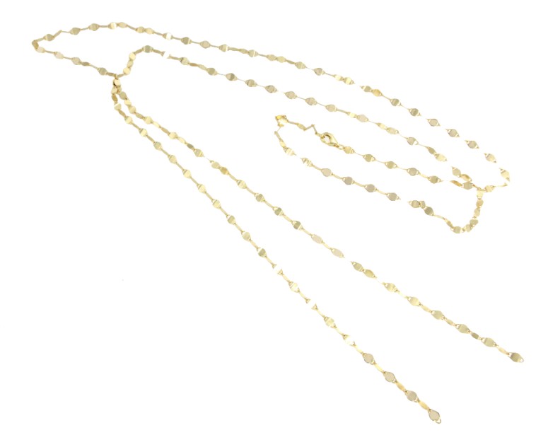 Gargantilla STARLITE larga de plata con baño de oro con eslabones - Roman Joyero