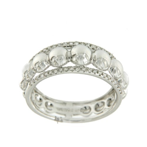 Anillo en oro blanco de 18 kilates con diamantes - Roman Joyero