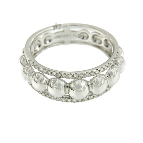Anillo en oro blanco de 18 kilates con diamantes - Roman Joyero