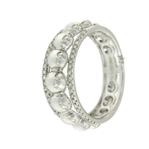 Anillo en oro blanco de 18 kilates con diamantes - Roman Joyero