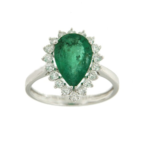 KARMA, anillo de compromiso con diamante y esmeralda - Roman Joyero