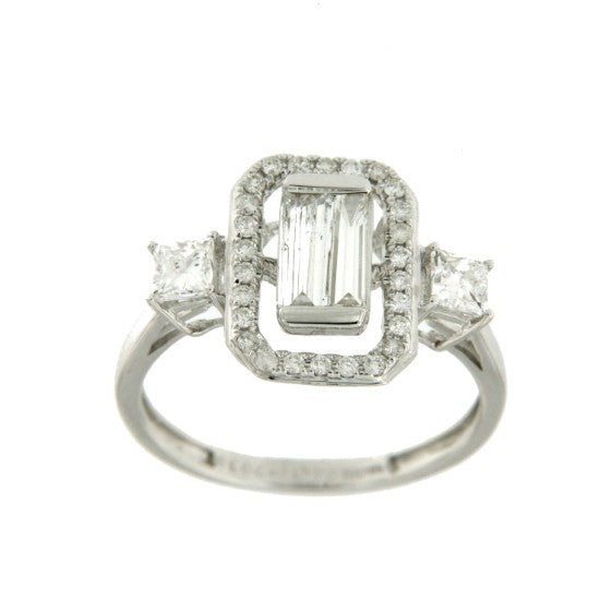 PONCE anillo de compromiso oro blanco con diamantes - Roman Joyero