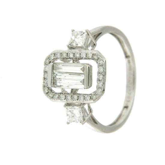 PONCE anillo de compromiso oro blanco con diamantes - Roman Joyero