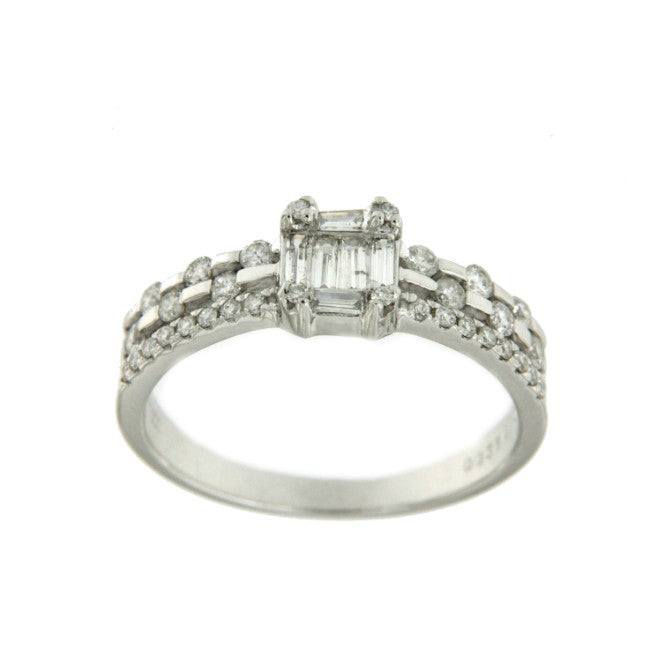 CIDRA anillo de oro blanco con diamantes - Roman Joyero