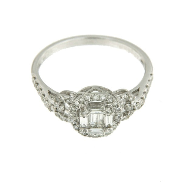 LARES anillo de compromiso en oro blanco y diamantes - Roman Joyero