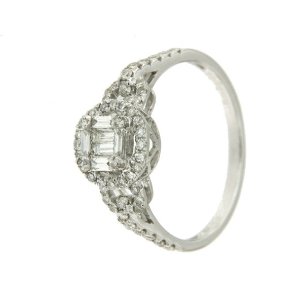 LARES anillo de compromiso en oro blanco y diamantes - Roman Joyero