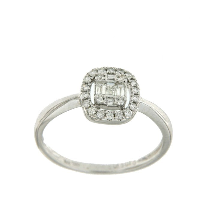 Anillo YAUCO de compromiso en oro blanco y diamante - Roman Joyero