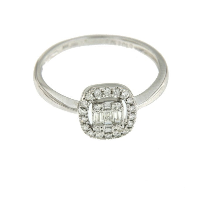 Anillo YAUCO de compromiso en oro blanco y diamante - Roman Joyero