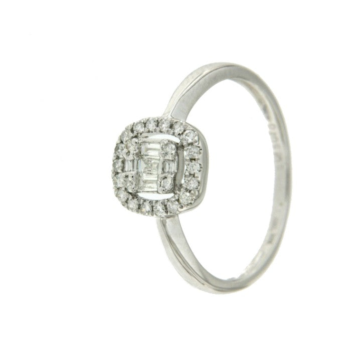 Anillo YAUCO de compromiso en oro blanco y diamante - Roman Joyero