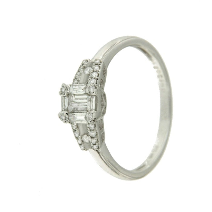 Alianza CORUCHE oro blanco con diamantes - Roman Joyero