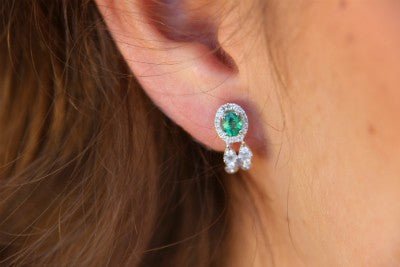Pendientes de esmeraldas y diamantes - Roman Joyero