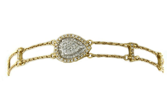 Pulsera de oro amarillo 18 kts con diamantes - Roman Joyero