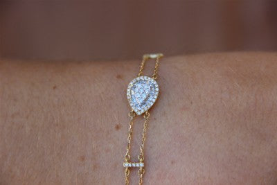 Pulsera de oro amarillo 18 kts con diamantes - Roman Joyero