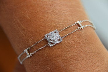 Pulsera de compromiso en oro blanco con diamantes - Roman Joyero