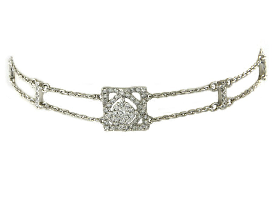 Pulsera de compromiso en oro blanco con diamantes - Roman Joyero