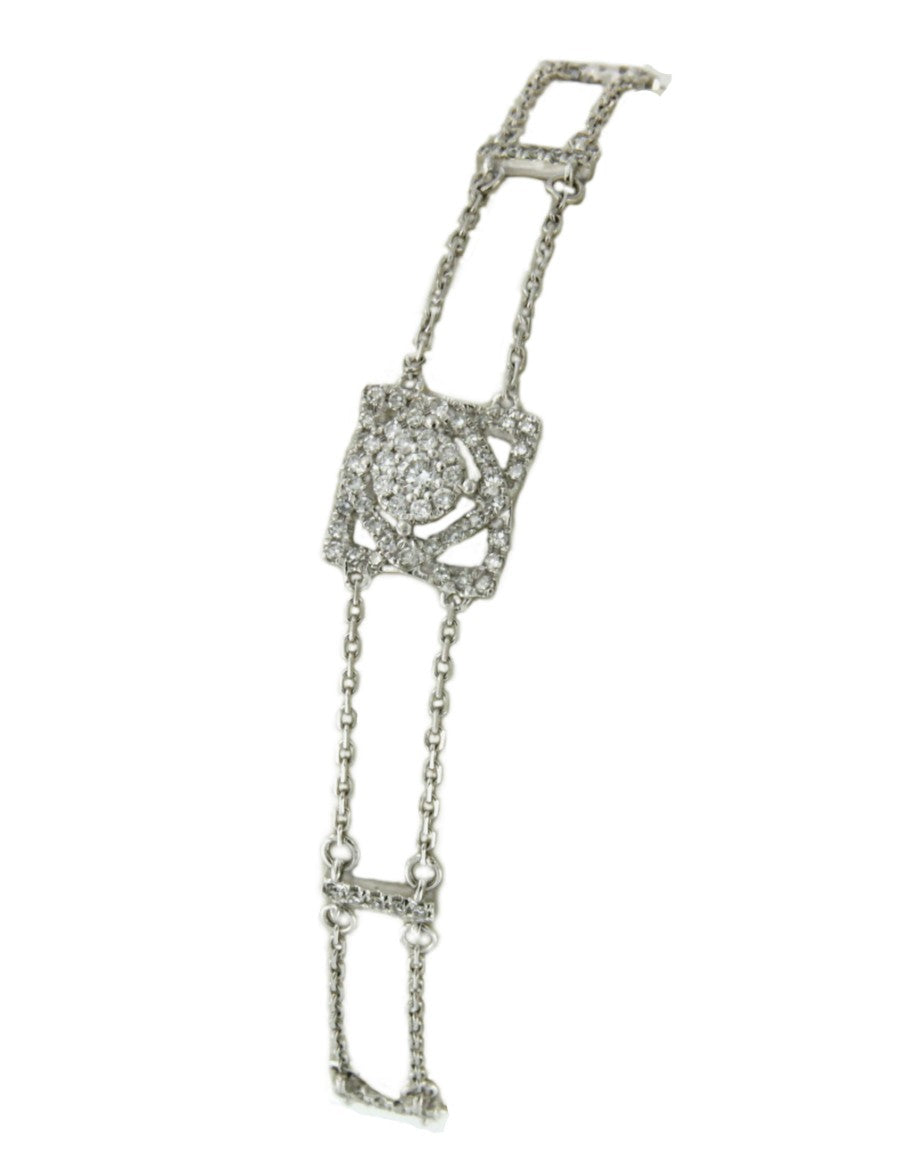 Pulsera de compromiso en oro blanco con diamantes - Roman Joyero