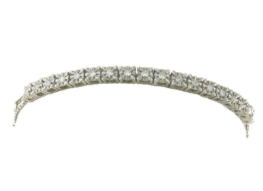 Pulsera de brillante en oro blanco de 18 Kts para compromiso - Roman Joyero