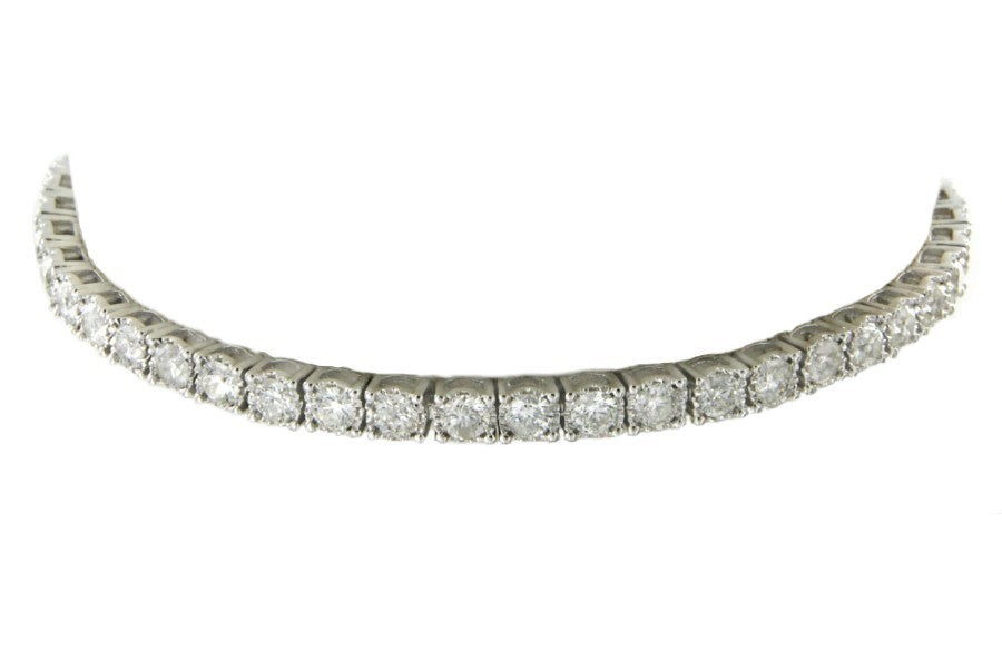 Pulsera riviere en oro blanco de 18 kilates con brillantes - Roman Joyero