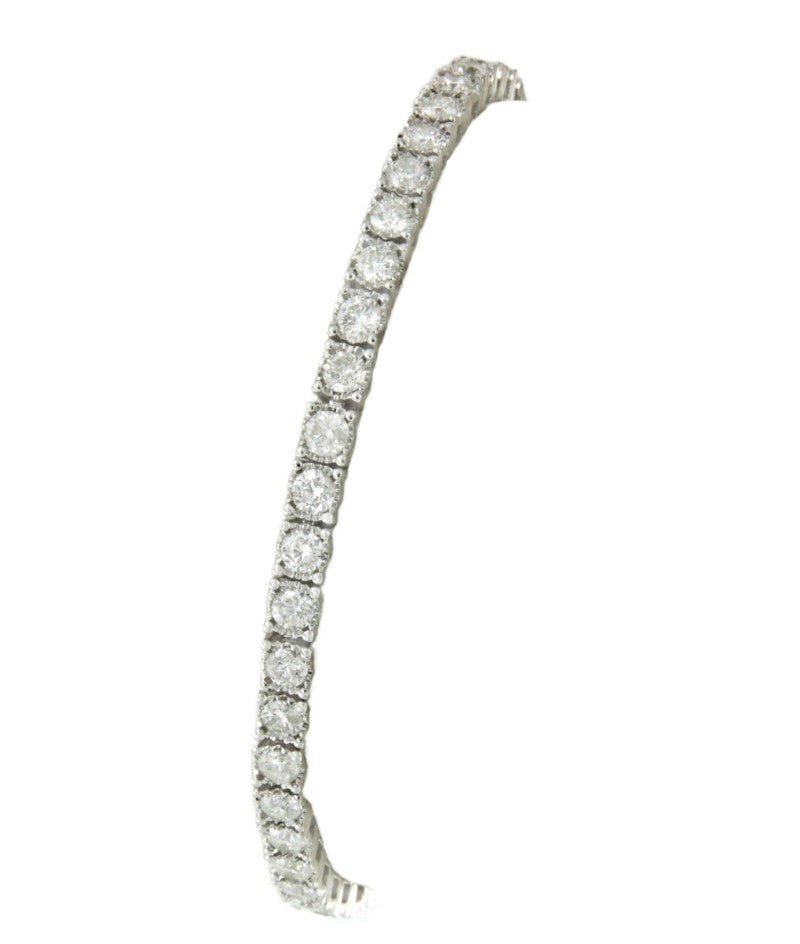 Pulsera riviere en oro blanco de 18 kilates con brillantes - Roman Joyero