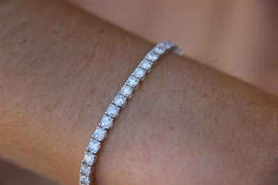 Pulsera riviere en oro blanco de 18 kilates con brillantes - Roman Joyero