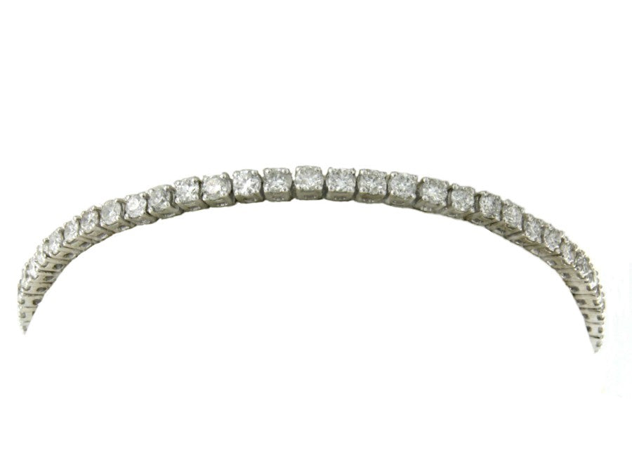 Pulsera riviere de oro blanco de 18 kilates con diamantes - Roman Joyero