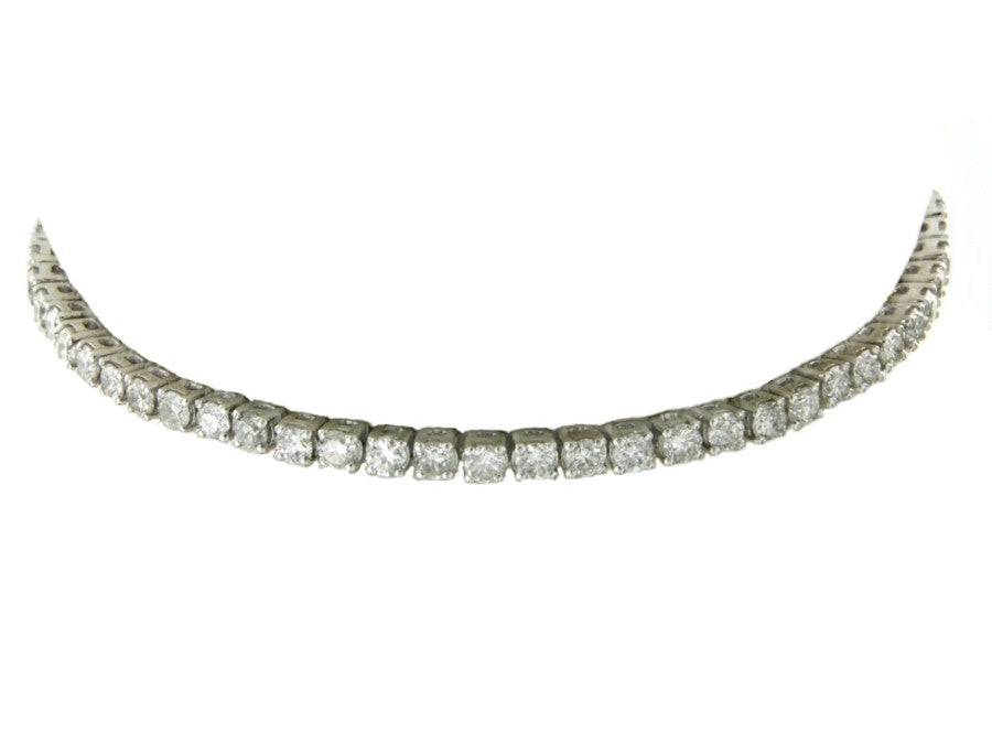 Pulsera riviere de oro blanco de 18 kilates con diamantes - Roman Joyero