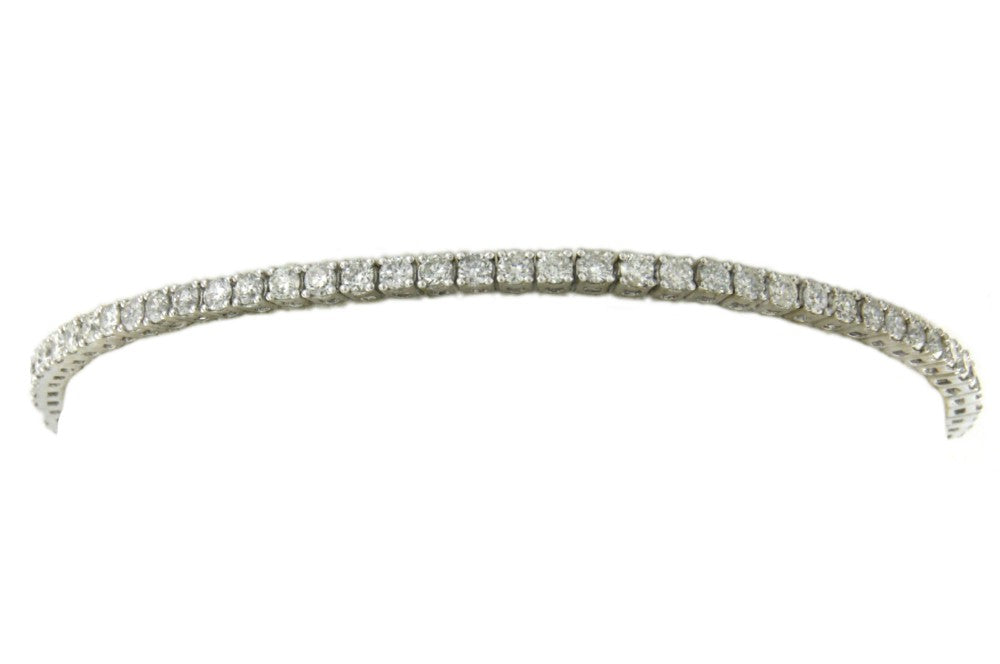 Pulsera riviere en oro blanco de 18 kilates con diamantes - Roman Joyero