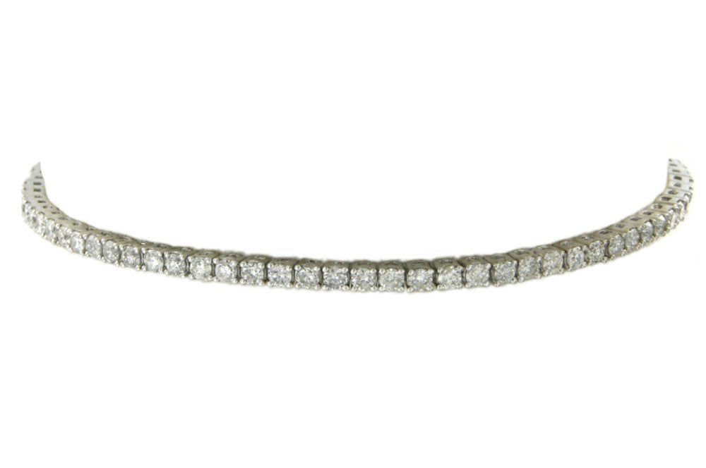 Pulsera riviere en oro blanco de 18 kilates con diamantes - Roman Joyero