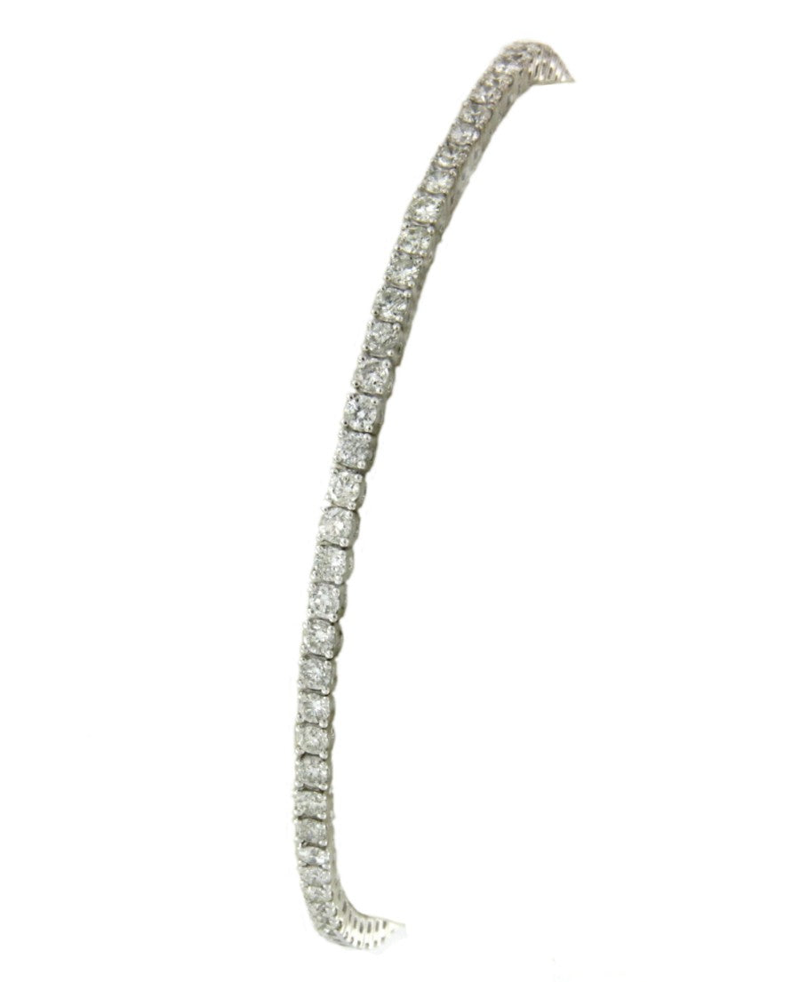 Pulsera riviere en oro blanco de 18 kilates con diamantes - Roman Joyero