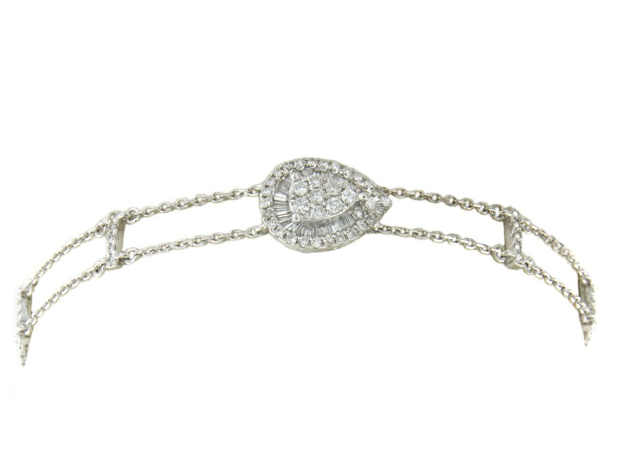 Pulsera en oro blanco de 18 kts y diamantes en varias tallas - Roman Joyero