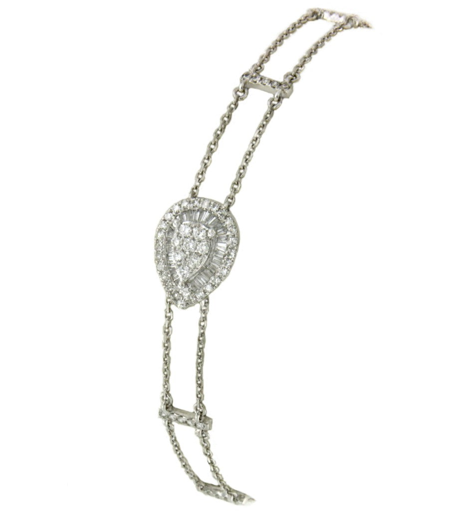 Pulsera en oro blanco de 18 kts y diamantes en varias tallas - Roman Joyero