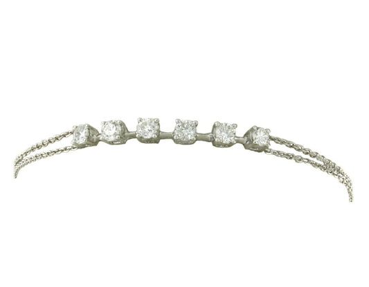 Pulsera de oro blanco 18 kts con brillantes - Roman Joyero
