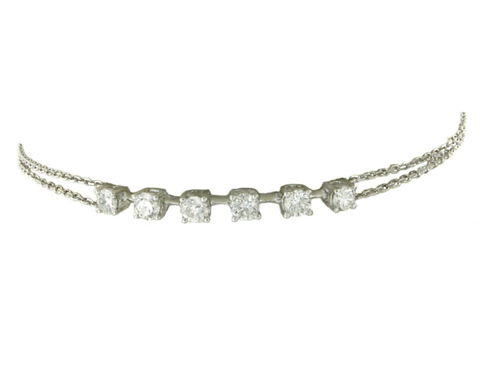 Pulsera de oro blanco 18 kts con brillantes - Roman Joyero