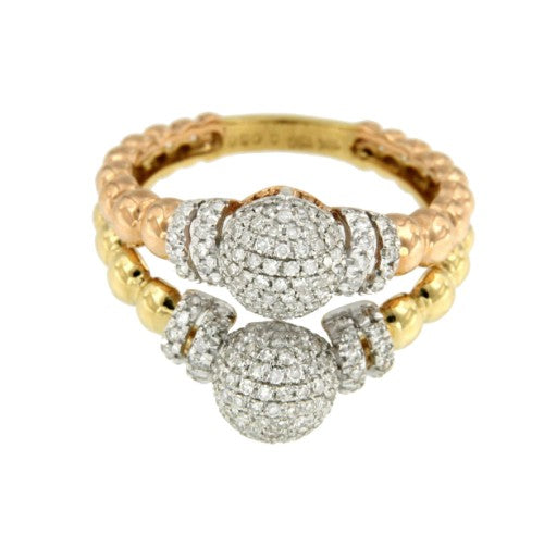 YEPIN 198 anillo Bolas en oro con brillantes - Roman Joyero