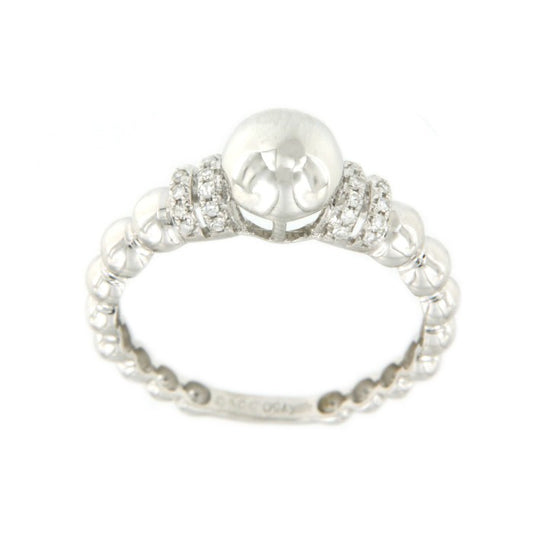 WHITE 26 anillo bolas en oro con brillantes - Roman Joyero