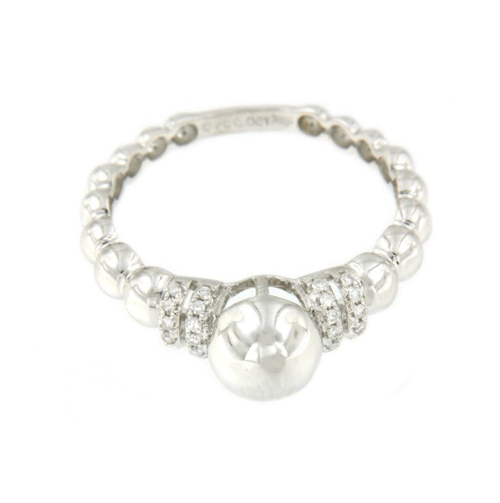 WHITE 26 anillo bolas en oro con brillantes - Roman Joyero