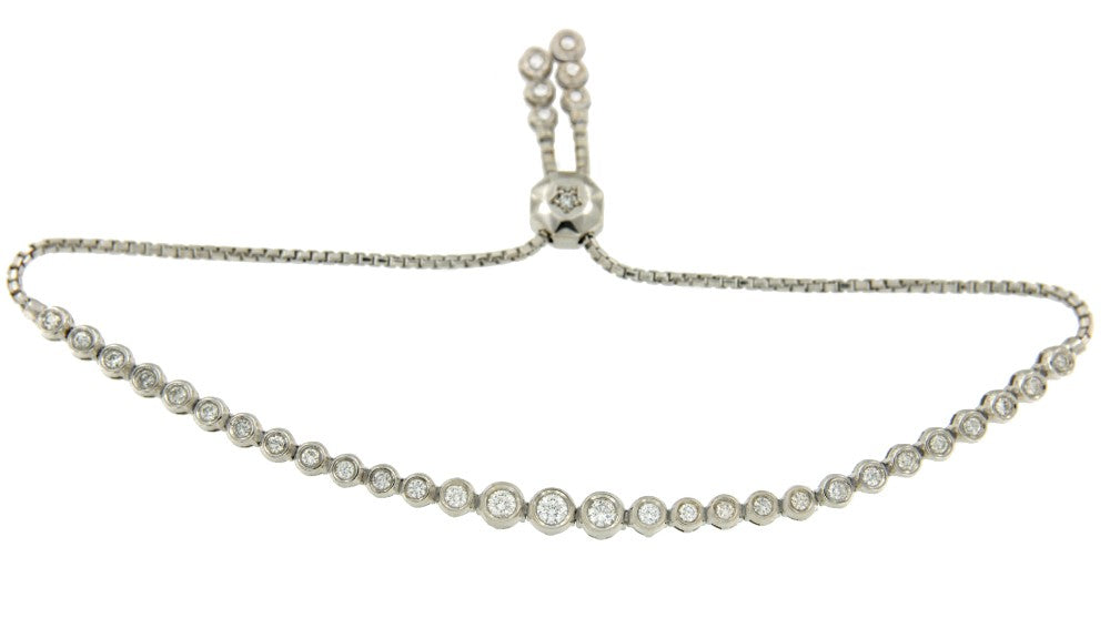 Pulsera de oro MACAO XAL ajustable con brillantes - Roman Joyero