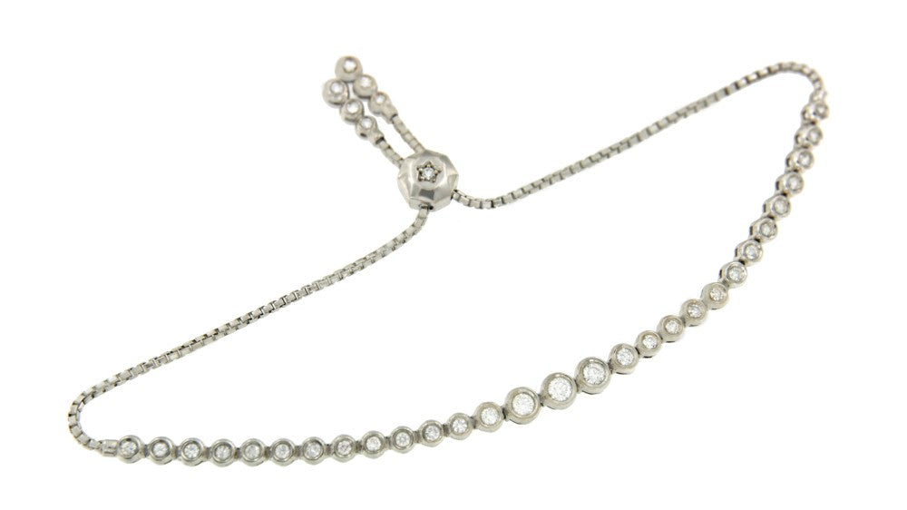 Pulsera de oro MACAO XAL ajustable con brillantes - Roman Joyero