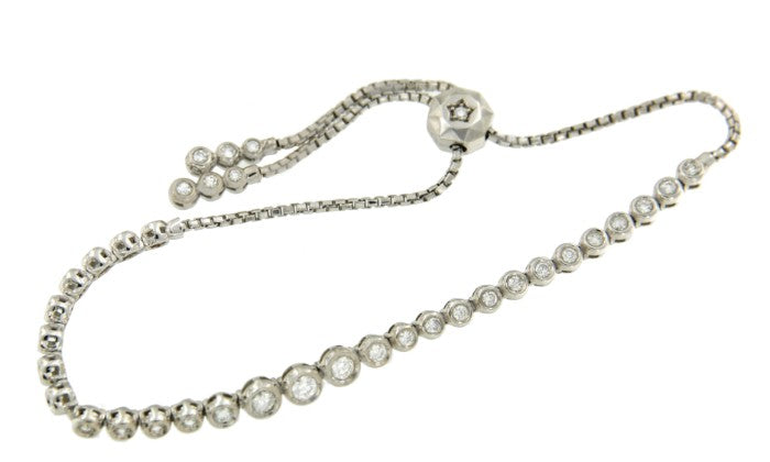 Pulsera de oro MACAO XAL ajustable con brillantes - Roman Joyero
