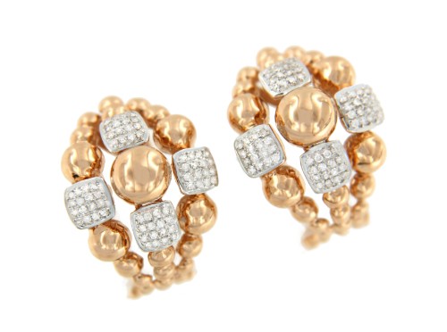 Pendientes de oro ZAIN PINK - Roman Joyero