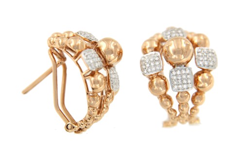 Pendientes de oro ZAIN PINK - Roman Joyero