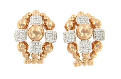 Pendientes de oro ZAIN PINK - Roman Joyero