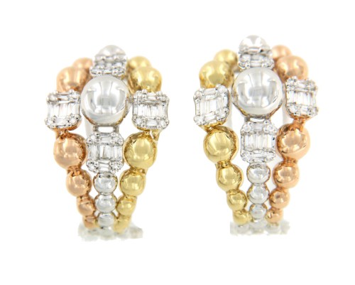 Pendientes de oro ZAIN 72 de 3 colores - Roman Joyero