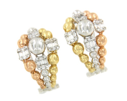 Pendientes de oro ZAIN 72 de 3 colores - Roman Joyero