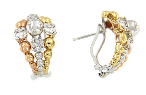 Pendientes de oro ZAIN 72 de 3 colores - Roman Joyero